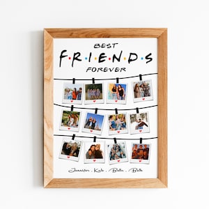 riends Photo Collage, Personalized Gift, Custom Photo Frame, Best Friend Memories, Birthday Gift for Friends, Custom Names, Friendship Gift