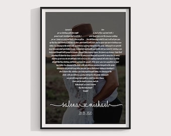Custom Song Lyrics Print, Our Song Personalised Print, Wedding Gift, Paper Anniversary, Music Wall Art, First Dance, Our Tune, Digital Art