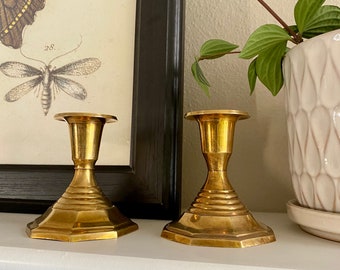 Brass Candlestick Holders 3.5”
