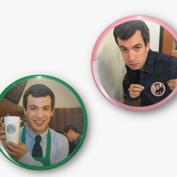 Nathan Fielder Stickers | Nathan Fielder Pins | Nathan For You | Comedy Central | Dumb Starbucks | The Rehearsal | Summit Ice | The Curse