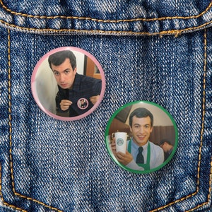Nathan Fielder Stickers | Nathan Fielder Pins | Nathan For You | Comedy Central | Dumb Starbucks | The Rehearsal | Summit Ice | The Curse