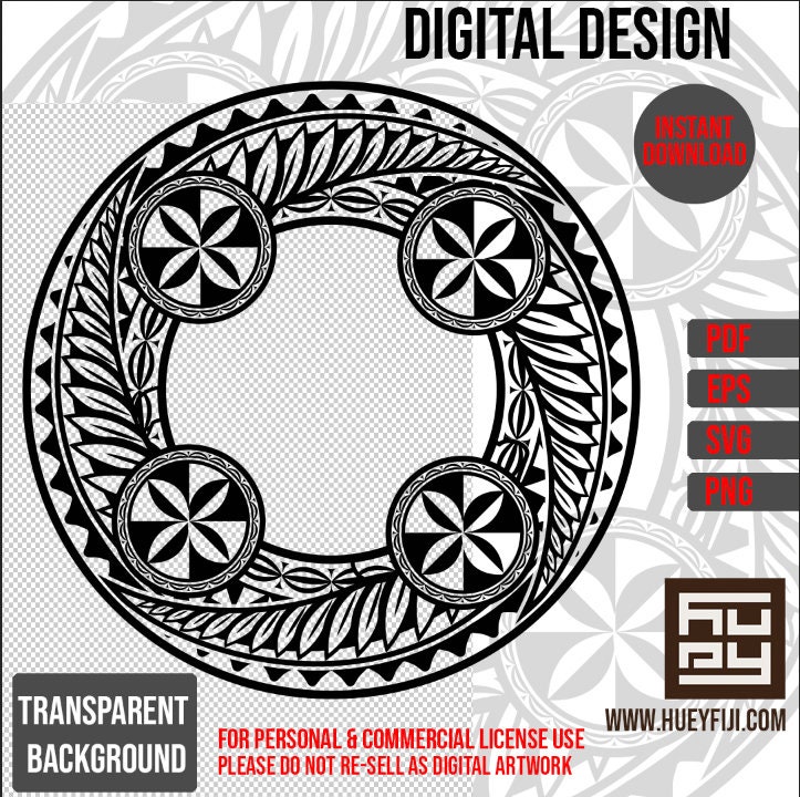 Tongan Kupesi Ngatu Polynesian Pattern Tatau SVG Digital Design Clip Art Commercial License