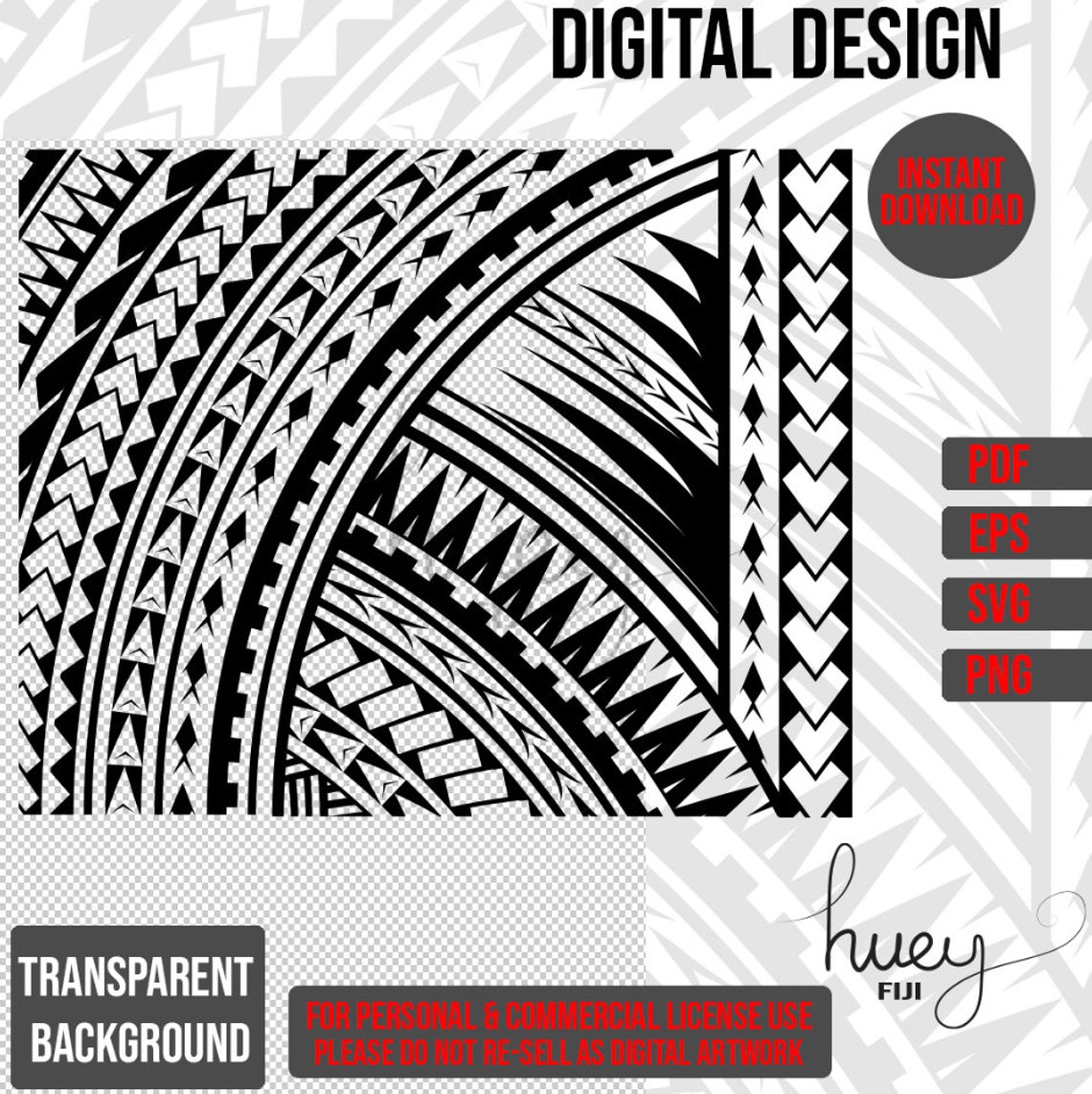 Samoan Tatau Seamless Pattern SVG Polynesian Tribal Tattoo Etsy