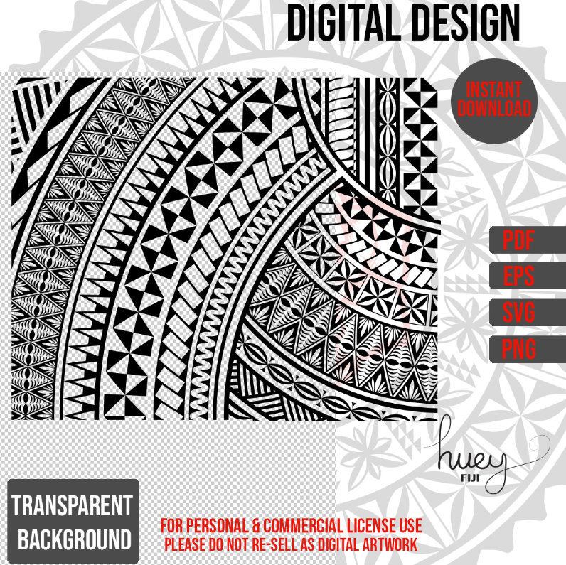 Tongan Kupesi Ngatu Pattern Digital Design SVG Polynesian Etsy