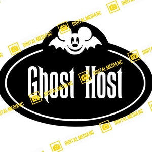 Ghost Host, Haunted Mansion, Mickey, Minnie, Halloween, Bat, Moon | PNG | Silhouette Cricut Cutting Ready Instant Download