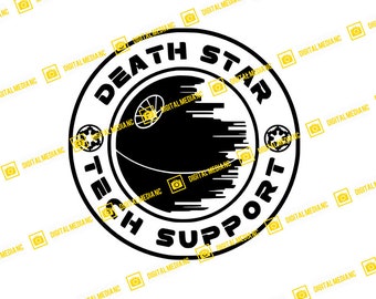 Star Wars Death Star Tech Support | SVG PNG | Silhouette Cricut Cutting Ready Instant Download