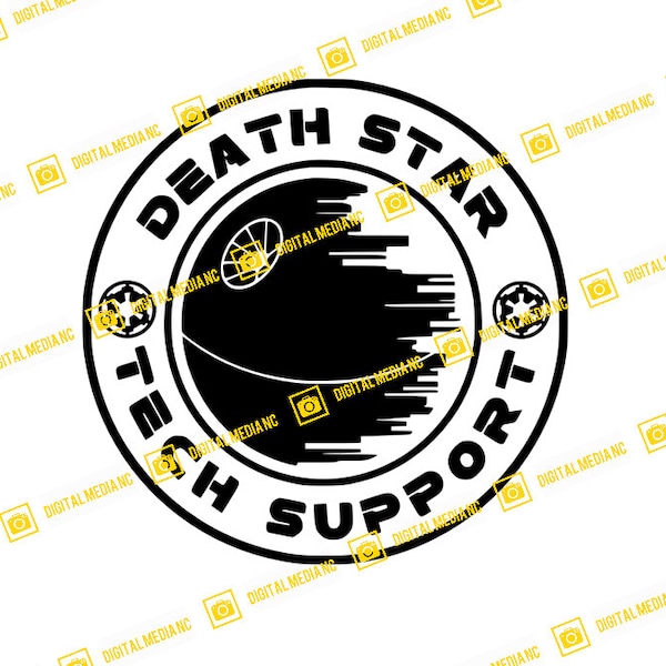 Star Wars Death Star Technischer Support | SVG PNG | Silhouette Cricut Schneiden Bereit Sofortiger Download