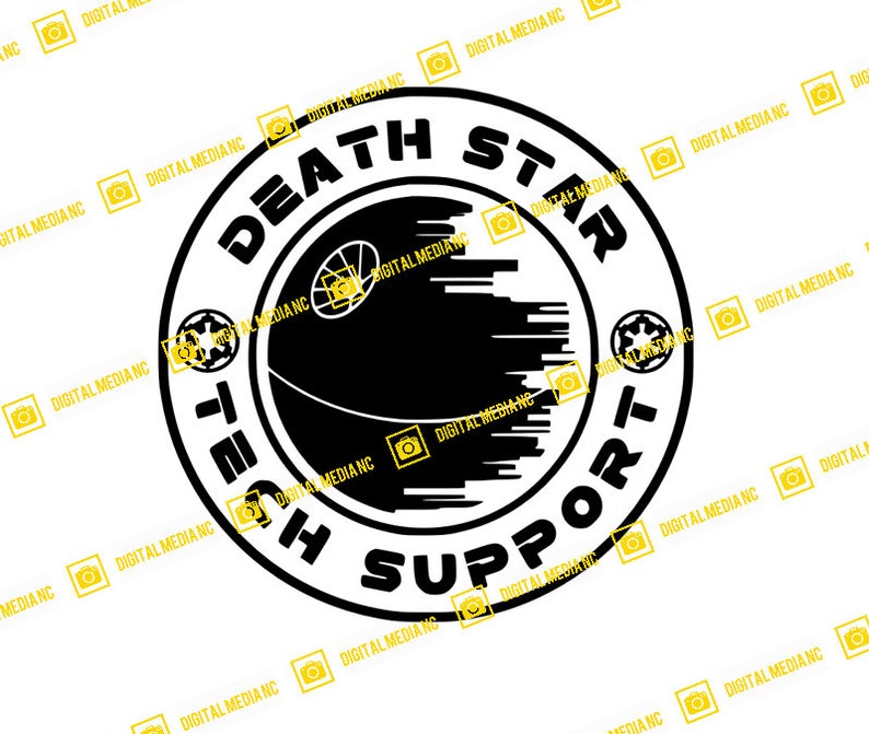 Star Wars Death Star Tech Support SVG PNG Silhouette Cricut Cutting Ready Instant Download image 1