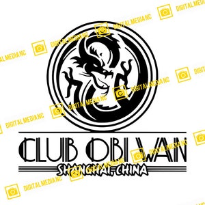 May include: Black and white logo with a dragon design inside a circle. The text "CLUB OBIVAN SHANGHAI, CHINA" is below the logo.