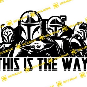Dit is de manier, Mandalorian, Star Wars, MANDO, Baby Yoda, Grogu | SVG-PNG | Silhouet Cricut Cutting Ready Instant Download