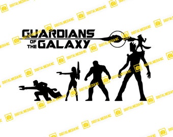 Guardians of the Galaxy, Star Lord, Gamora, Drax, Groot, Rocket | SVG PNG | Silhouette Cricut Cutting Ready Instant Download