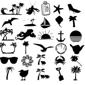 Beach Svg Bundle, Beach Svg Cut File, Png Bundle, Commercial Use, Instant Download, Beach Svg Files for Cricut, Silhouette File