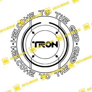Tron Identity Disc, Welcome to the Grid, Lightcycle Run, Flynn, World, Magic | SVG PNG | Silhouette Cricut Cutting Ready Instant Download