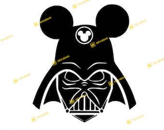 Star Wars Darth Vader with Mickey Ears | SVG PNG | Silhouette Cricut Cutting Ready Instant Download