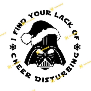 Darth Vader, Babbo Natale, mancanza di allegria inquietante, Star Wars / SVG PNG / Silhouette Cricut Cutting Ready Download immediato