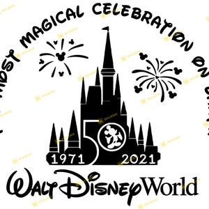 La celebración más mágica de los 50, Mickey, Orlando, Castle / SVG PNG / Silhouette Cricut Cutting Ready Instant Download