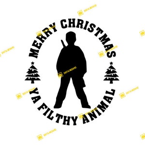 Seule à la maison, joyeux Noël et animal sale, Kevin McCallister | PNG SVG | Silhouette prête pour la découpe Cricut Téléchargement instantané