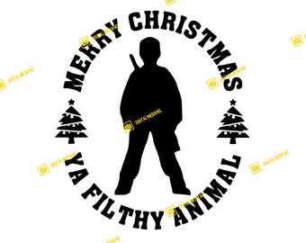 Home Alone, Merry Christmas Ya Filthy Animal, Kevin McCallister | SVG PNG | Silhouette Cricut Cutting Ready Instant Download
