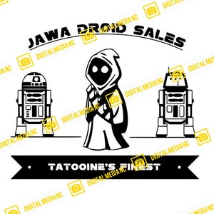 Star Wars, Jawa Droid Sales, Tatooine's Finest, New Hope, R2 W2 | SVG PNG | Silhouette Cricut Schneiden Bereit Sofort Download