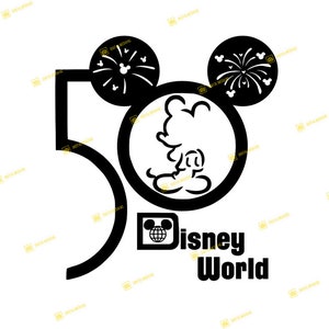 50 aniversario más mágico, Mickey, Orlando, Castle / SVG PNG / Silhouette Cricut Cutting Ready Instant Download