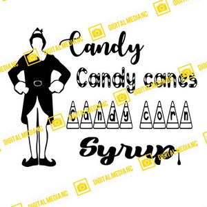 Buddy The Elf, quatro grupos alimentares principais, doces, bengala, doces, xarope | PNG SVG | Corte Silhouette Cricut pronto para download instantâneo