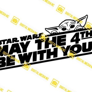 Star Wars, le 4 mai soit avec vous, Jour de la guerre des étoiles 4 mai, Grogu, Baby Yoda | PNG SVG | Silhouette prête pour la découpe Cricut Téléchargement instantané