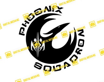 Star Wars-rebellen, Phoenix Squadron, Fulcrum, Rex, Ezra, Hera, Kanan, Sabine, Zeb, Ahsoka | SVG-PNG | Silhouet Cricut direct downloaden