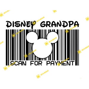 Diz OPA, Scan tegen betaling, Mickey, Oren, Kasteel | SVG-PNG | Silhouet Cricut snijden klaar voor directe download