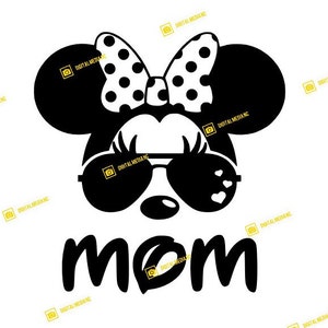 Minnie, Diz MOM, Mother's Day, Ears, Castle, Sunglasses | SVG PNG | Silhouette Cricut Cutting Ready Instant Download