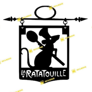 Ratatouille, Remy, Restaurant Kitchen sign, Parijs, Frankrijk | SVG PNG Silhouette Cricut Cutting Ready Instant downloaden