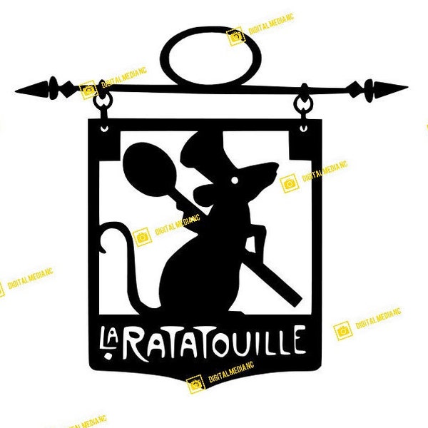 Ratatouille, Remy, Restaurant Kitchen sign, Paris, France | SVG PNG | Silhouette Cricut Cutting Ready Instant Download