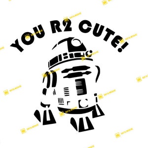 Jij R2 Cute, Star Wars, A New Hope, Empire Strikes Back, Return of the Jedi | SVG-PNG | Silhouet Cricut snijden klaar voor directe download