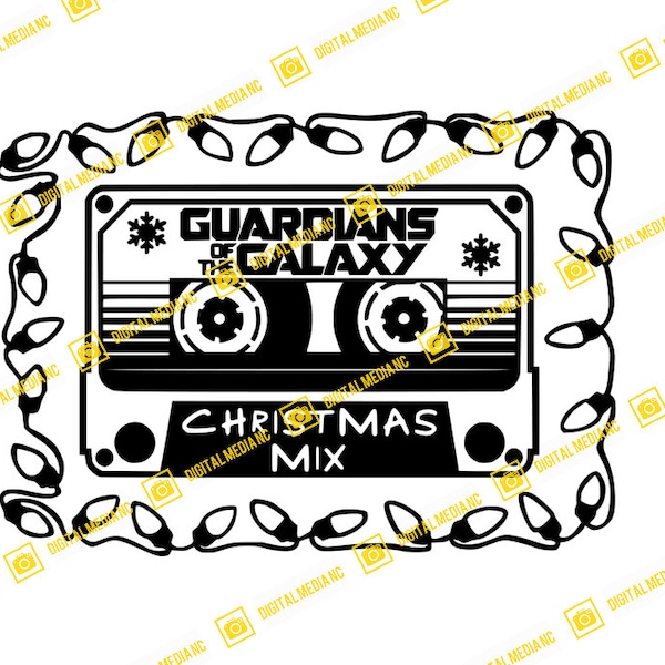 Cosmic Rewind, Christmas Mix, Guardians of the Galaxy, Star Lord, Gamora, Groot | SVG PNG | Silhouette Cricut Cutting Ready Instant Download