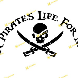 Pirates of the Caribbean, A Pirate's Life For Me, Jack Sparrow, Skull, Sword | SVG PNG | Silhouette Cricut Cutting Ready Instant Download