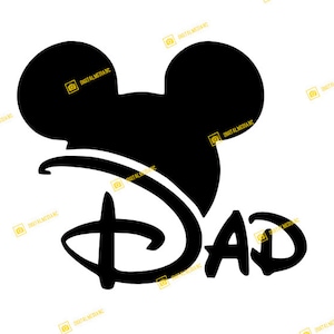 Diz DAD, Father&#39;s Day, Mickey, Ears, Castle | SVG PNG | Silhouette Cricut Cutting Ready Instant Download