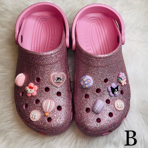 Pink Kawaii Croc Charms Set, Shoe Charms , Shoe Decorations 