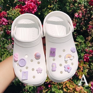 Purple Croc Charms, Cute Shoe Charms, Kawaii Charms set