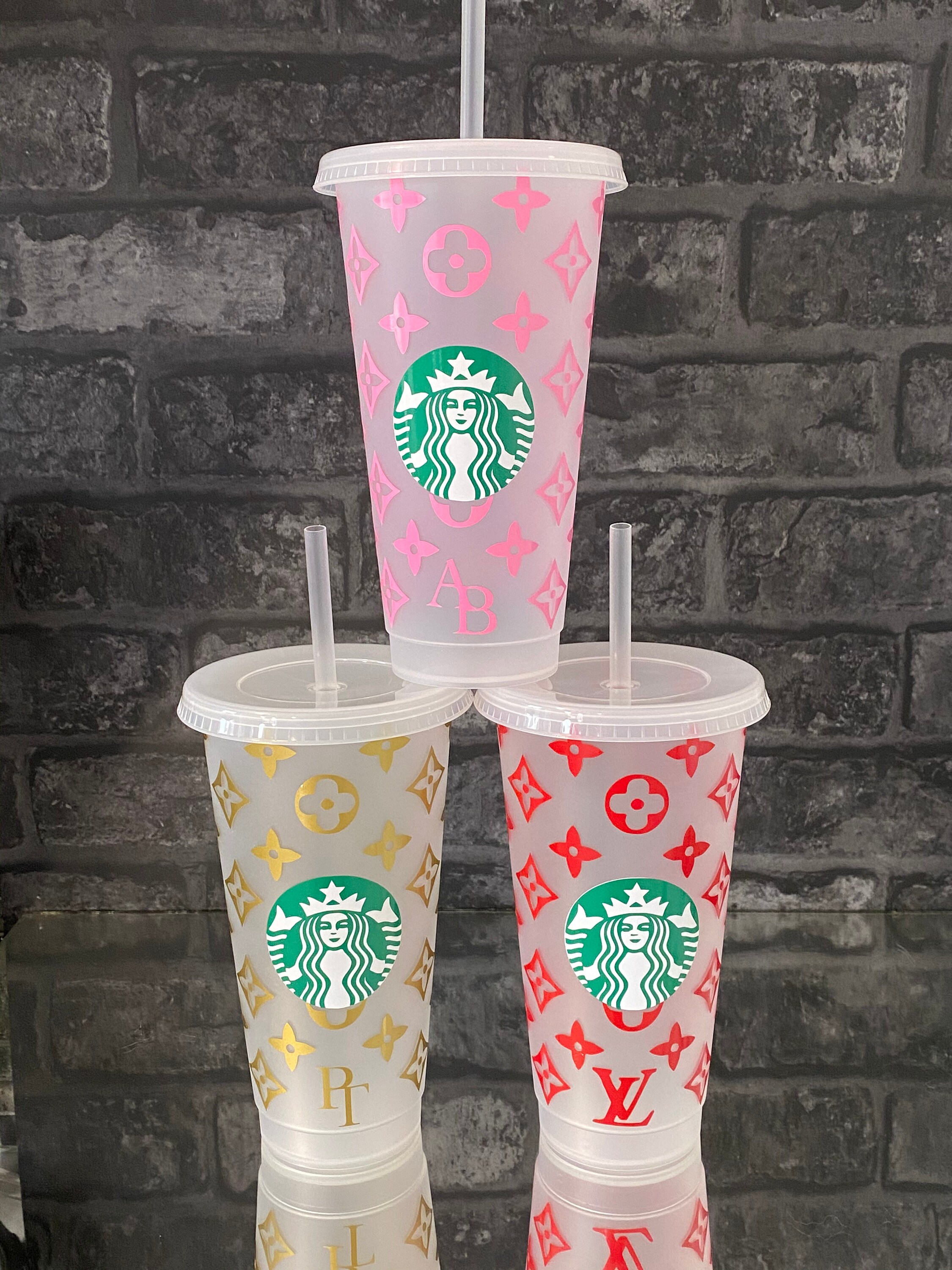 Designer Starbucks cold cup. Available in many different Etsy