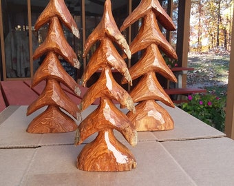 Hand Carved evergreen tree grouping