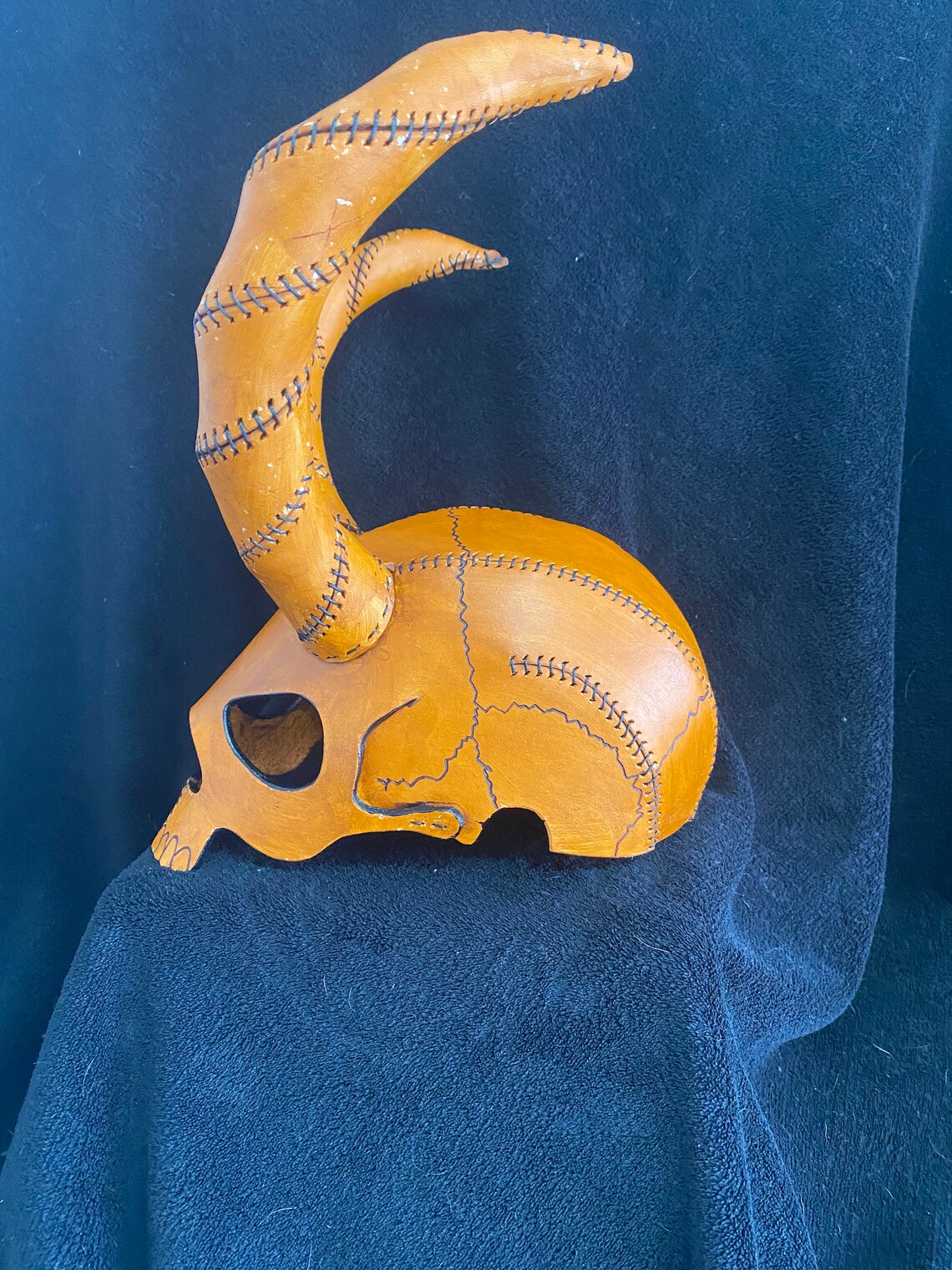 Skull Mask With Horns Etsy