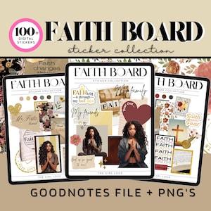 Digital Faith Board Kit, Glauben Aufkleber, Digitale Bibel Journaling Aufkleber, Christliche Digitale Aufkleber, Glaube Tafel, Schwarze Mädchen Aufkleber