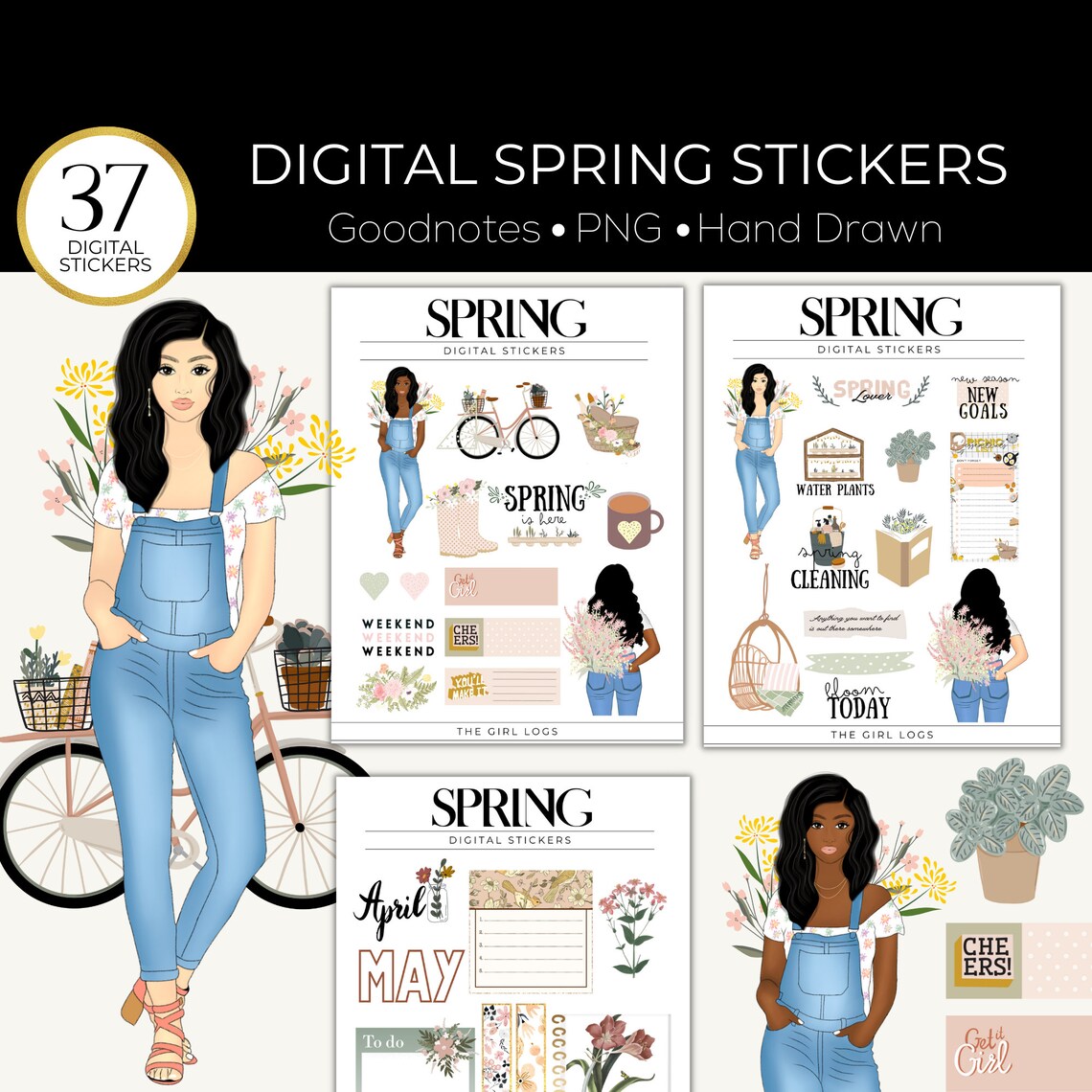 Goodnotes Spring Stickers Digital Spring Stickers Goodnotes Etsy