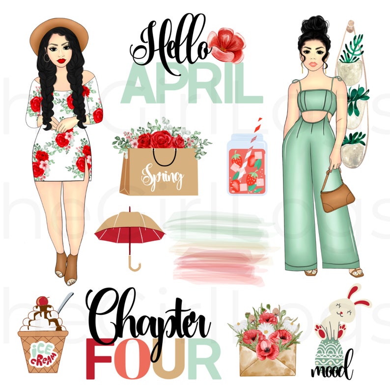 2023 April Spring Digital Stickers for Goodnotes April - Etsy