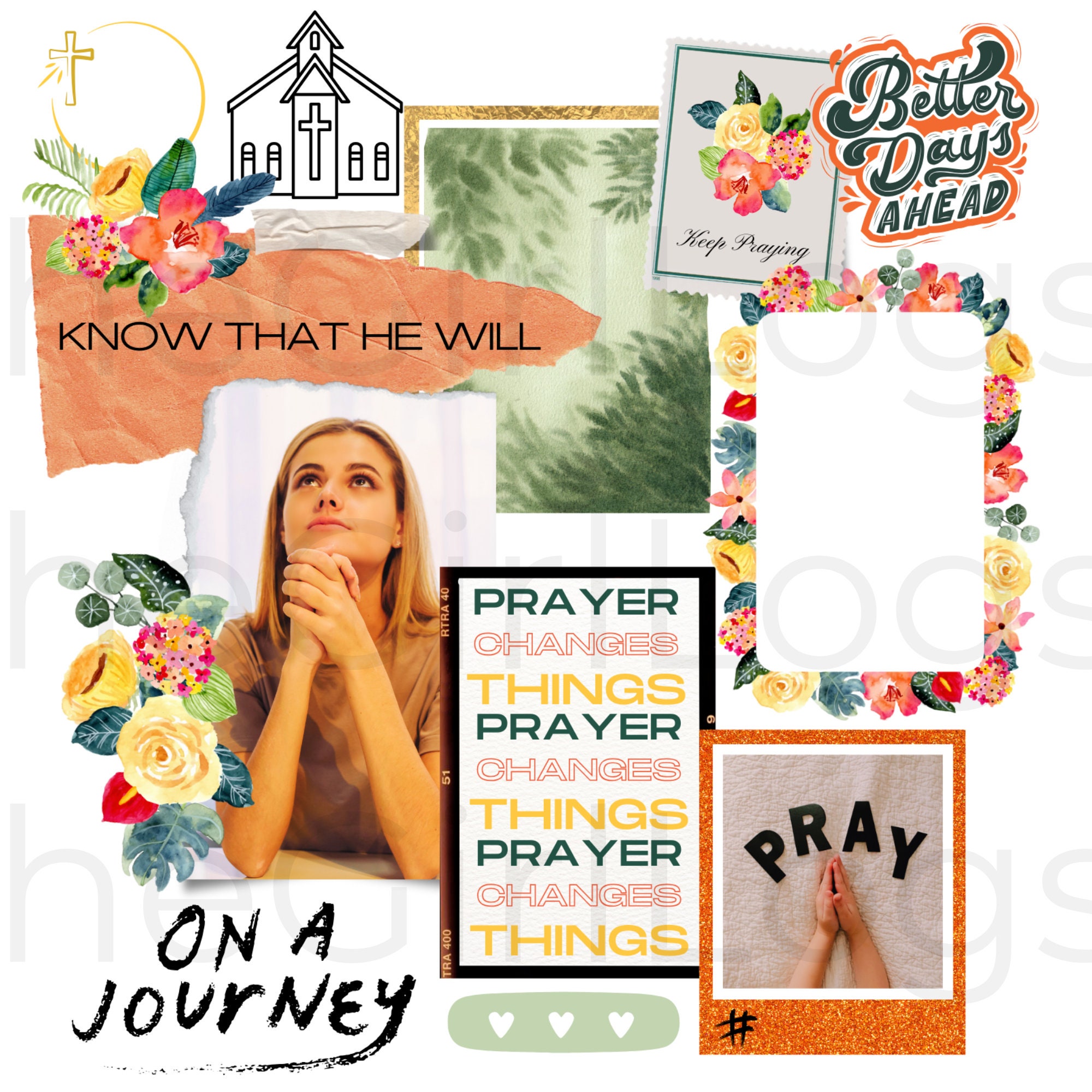 Prayer Board Kit, Prayer Stickers, Digital Bible Journaling Stickers ...