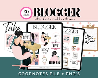 Blogger Stickers, Goodnotes Stickers, Digital Stickers, Blogger Planner, Digital Goodnotes, Digital Planner, Planner Stickers, IPad Planner