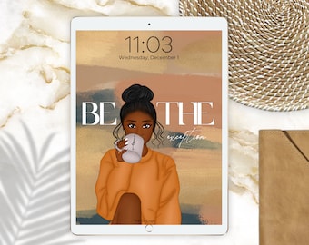 Seja a Exceção - Papel de Parede para iPad, Fundo para iPad com Garota Negra, Tela de Bloqueio, Protetor de Tela, Papéis de Parede para Tablet, Papéis de Parede para iPad