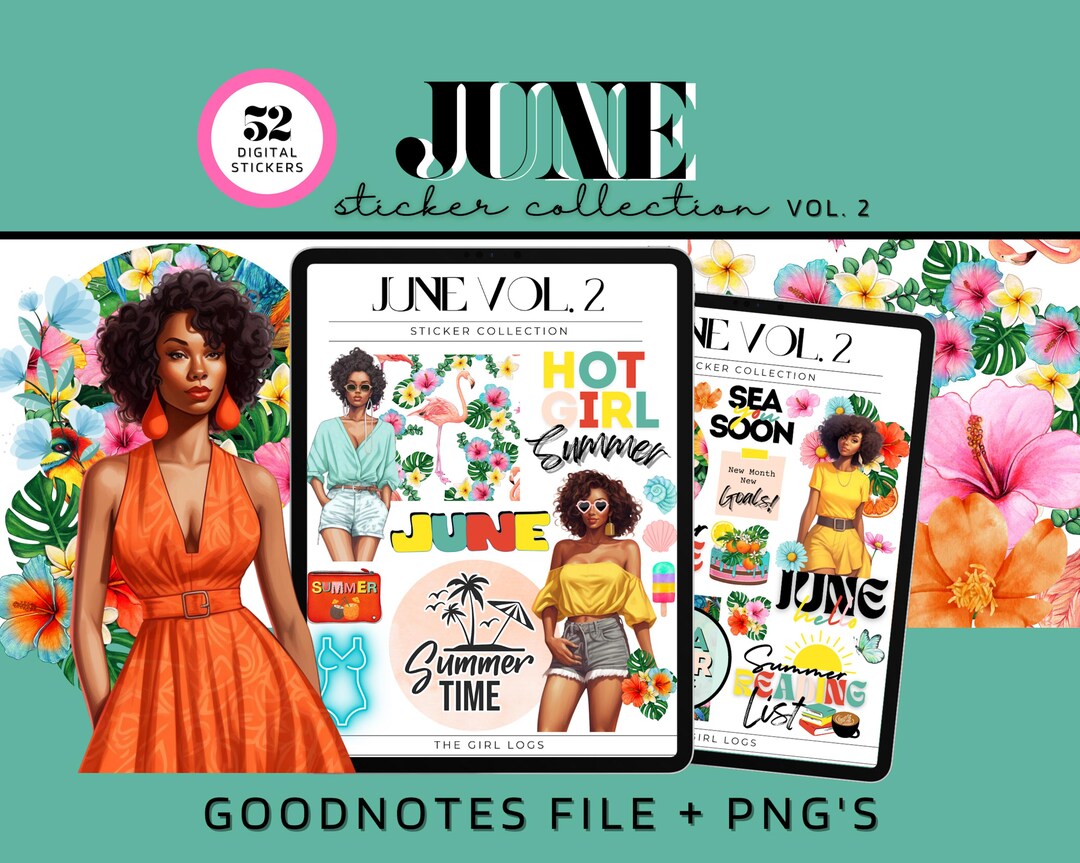 June 2024 Digital Stickers for Goodnotes, June Goodnotes Monthly ...