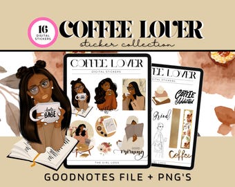 GoodNotes Stickers, Coffee Stickers, Coffee GoodNotes,  iPad Stickers, Coffee planner