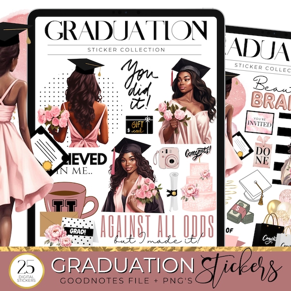 Graduation Digital Stickers, Graduation Celebration Stickers, Graduation Planner Stickers, Graduation Pink Digital Stickers