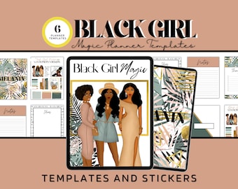 African American, Black Girl Magic Digital Planner Templates, Black Girl Magic Stickers, Black Girl Digital Planner Pages